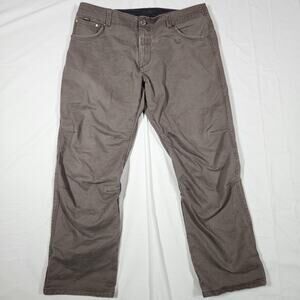 Kuhl Pants Mens 38x30 Brown Canvas Patina Dye RYDR Straight Workwear Stretch